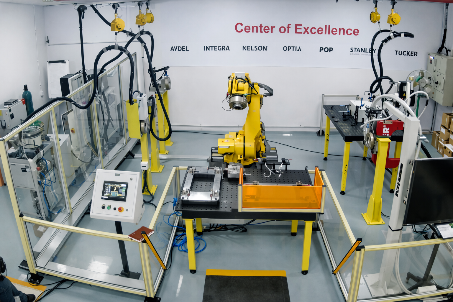 Robotic fastening & special purpose machines, one robot four fastening technologies.